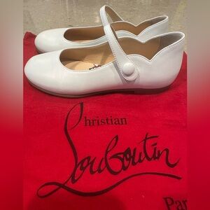 Christian Louboutin Melodie Chick Mary Jane Ballerina Flats in White Size 31